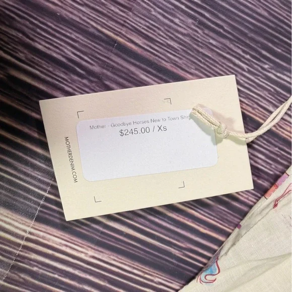 NWT MOTHER The New To Town Shirt Dress Mini Cotton Goodbye Horses Size XS - Picture 11 of 12